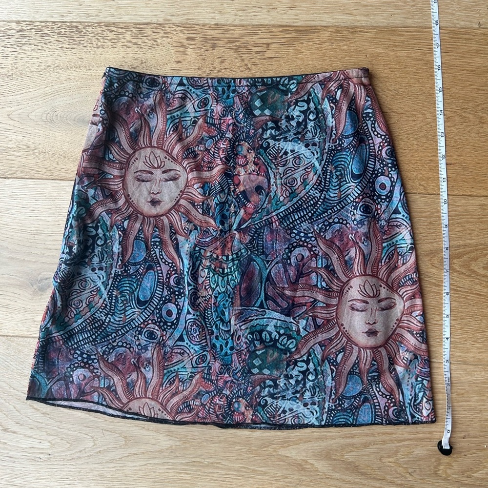 SHEIN Blue Green A-line Mini Skirt Casual